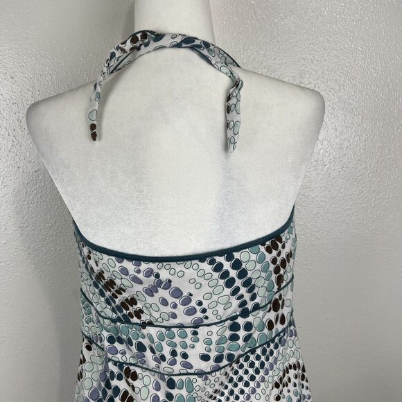 Title Nine Dress Women Large Blue Halter Geometric Sleeveless Stretch Active - Picture 12 of 13